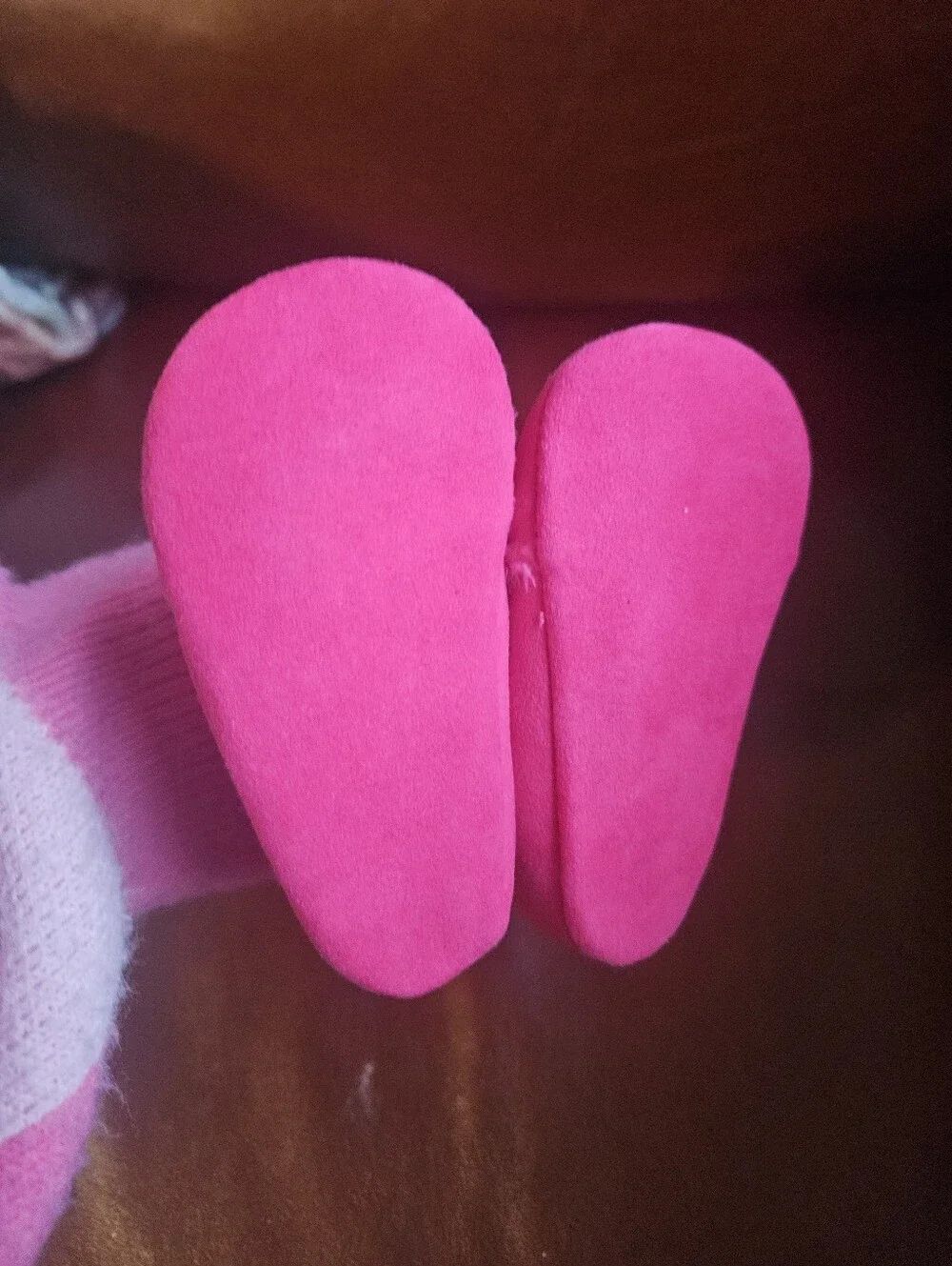 child of mine Hot Pink Fringe Moccasin Slip-Ons